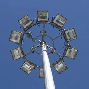 Hot Dip Galvanized IP65 Rated 35m LED Flood High Mast Pole with Lifting System