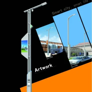 Hot Dip Galvanized Iron Smart Light Pole Custom Height Urban Intelligent Street Light with Security Monitoring Function