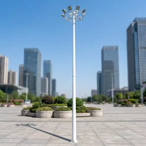 Hot Dip Galvanized Polygonal High Mast Steel Light Pole 18 50m with Easy Installation for Stadium Lighting and Outdoor Use