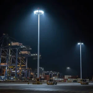 Hot Dip Galvanized Steel Lifting 18m to 30m LED High Mast Light for Port Airport Dock Mining Site Parking Lot Outdoor Lighting
