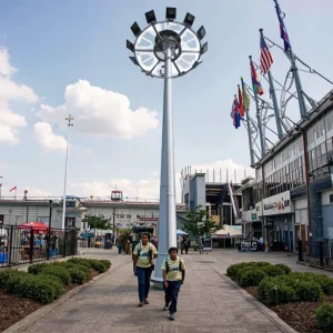 Hot Dip Galvanized Steel Stadium High Mast Light Pole for Outdoor Lighting 10m15m 20m Street and Football Field Large Projects