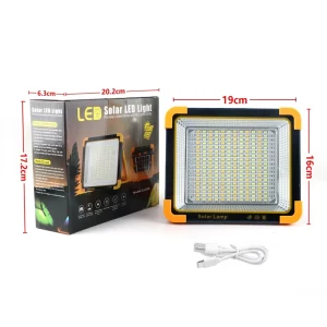Hot Selling Cross Border Outdoor Portable USB Rechargeable LED Floodlight ABS Stall Camping Solar Emergency Camp Light