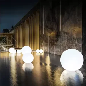Hot Selling Outdoor PE Waterproof LED Ball Light Solar RGB Garden Terrace Decoration Motif Lights