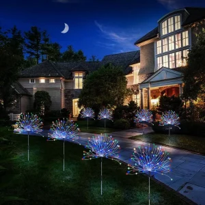Hot selling LED Solar Fireworks Light For Outdoor Garden Landscape IP65 Waterproof Floor Insert Light Cross Border Decorative