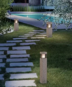 Hotel Garden Outdoor Road Seaside Bollard Nature Stone Waterproof IP55 Landscape Lighting