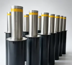 Hydraulic Bollard Parking Post 304 SS Remote App Control LED Indicator Waterproof Commercial Residential Use