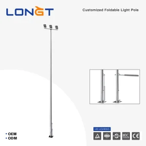 Hydraulic Foldable Road Light Pole Hot Dip Galvanized 12M-15M LED Street Light Pole 160km/h Wind Resistance Warranty