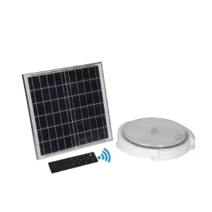 IP44 Indoor Solar LED Ceiling Light 50W-200W 6000K Daylight Remote Control Dimmable Battery-Powered