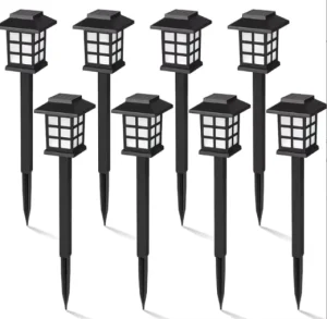 IP44 Outdoor Solar Powered Lantern Waterproof Landscape LED Garden Light for Pathway Patio Yard Lawn Decoration