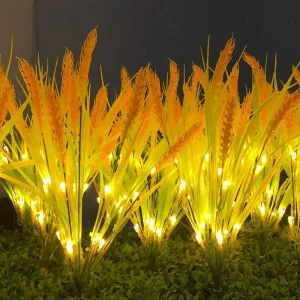 IP44 Outdoor Waterproof LED Simulated Wheat Ear Solar Garden Courtyard Decoration Sensor Light