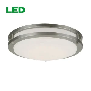 IP44 Rated 12/15/16-Inch Adjustable Double Ring LED Flush Mount Ceiling Light for Bedroom