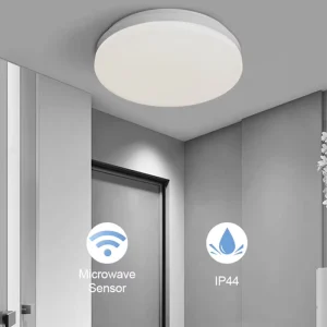IP44 Waterproof LED Ceiling Light with PIR Sensor for Bathroom Hallway and Outdoor Use