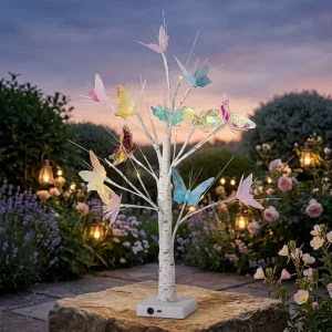 IP44 Waterproof Plastic Fiber Optic LED Butterfly Tree Light DIY Decorative Twig Branch Lamp Indoor Garden Party Christmas