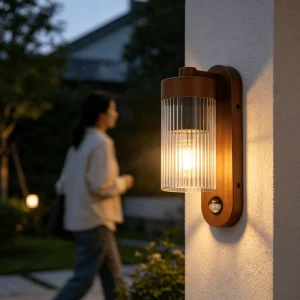 IP54 Outdoor Wall Lamp With PIR Motion Sensor Die Cast Aluminum PC Shade Exterior Security Light for Villa Courtyard Entrance