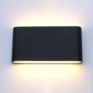 IP54 Waterproof Up-Down LED Wall Light Die-Cast Aluminum Black Outdoor Exterior Lamp