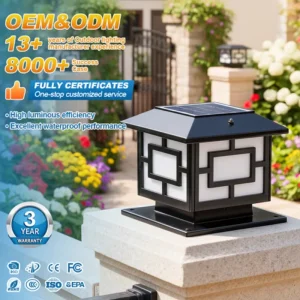 IP65 0.5W-8W Customizable Small Pillar Aluminum Acrylic Outdoor Solar LED Garden Lights