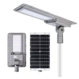 IP65 100W Aluminum Outdoor LED Solar Street Light Dusk-to-Dawn Sensor Remote Control