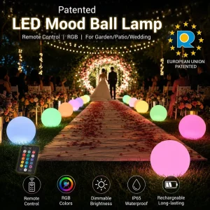IP65 35cm Indoor and Outdoor LED Ball Bar Garden and Home Decorative Lighting with Remote Control Led Swing