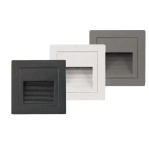 IP65 3W Black Warm White LED Outdoor External Fixture Door Gate Recessed Step Stair Light