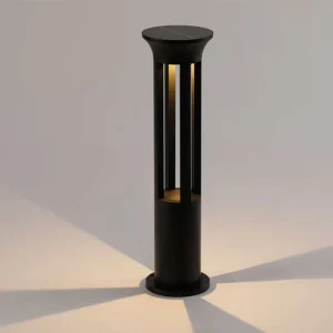 IP65 4000mAh LED Solar Bollard Lights Outdoor 5W Aluminum Landscape Lighting for Garden and Driveway