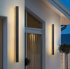 IP65 Aluminum Outdoor Linear Long Strip Wall Lamp 110V 220V Indoor Exterior Waterproof Cylinder LED Wall Light for Home