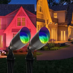 IP65 Brass Smart APP Control Spot Lights Outdoor Grass Yard Spot Lighting RGBW