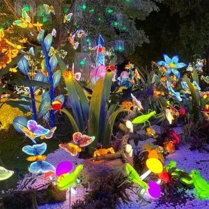 IP65 Christmas Lighted Butterfly World Landscape Decoration Purple Moving butterfly Led Motif Light Outdoor Decorative