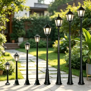 IP65 Die-cast Aluminum Outdoor Garden Light Post Antique Full Aluminum Courtyard Street Lamp for Villa Landscape Lighting