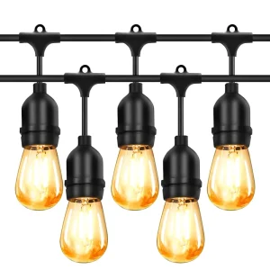 IP65 E26 E27 Outdoor Weatherproof 10M 14.4M 20M Commercial Grade Lights with Hanging Sockets String Light Warm White LED Bulbs