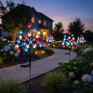 IP65 Flexible LED Solar Star Light Outdoor Rainproof Landscape Lighting for Lawn Backyard Balcony CE FCC RoHS