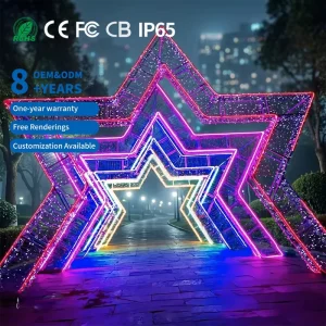 IP65 High Brightness 3D Motif LED Lighting Waterproof Wedding Decoration Christmas Arch Light Home Decorations Landscape