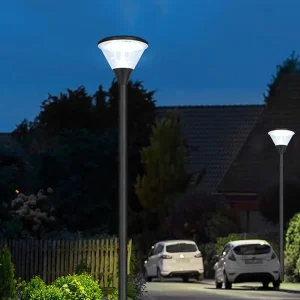IP65 High Pole 20W Outdoor Solar LED Street Lights DC AC Power Aluminum Garden Landscape Lighting Remote Control CE Certified