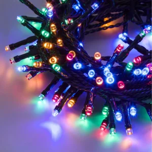 IP65 IP44 Multi Color Christmas LED String Lights Mains Powered Outdoor Garden Tree Holiday