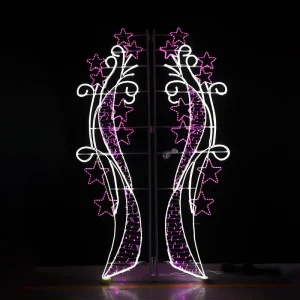 IP65 Indoor Outdoor LED 2D Solar Cross Street Decorative Lighting Holiday Christmas Night Lamp Lights
