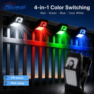 IP65 LED One Piece Clip Solar Motion Sensor Garden Flood Light Outdoor Water Resistant
