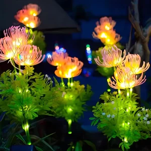 IP65 LED Simulation Luminous Flowers Solar Courtyard Garden Lamp Outdoor Christmas Decorative Lighting with Ground Plug