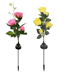 IP65 LED Simulation Rose Solar Light Courtyard Garden Outdoor Waterproof Lawn Decoration Landscape Light Energy Saving