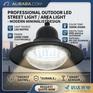 IP65 LED Street Light 100W 150W Outdoor Die-cast Aluminum Area Lighting Multi-mount Accessories 3000-6500K 5-Year