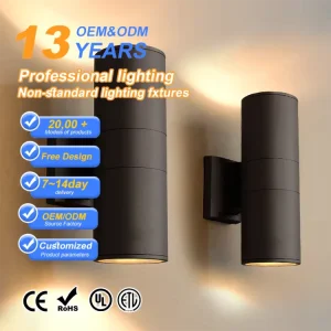 IP65 Modern Cylinder LED Wall Light Aluminum Housing Waterproof Outdoor Sconce Tempered Glass for Garden Landscape Courtyard