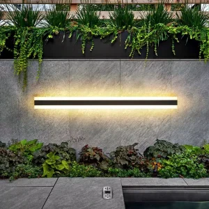 IP65 Modern Decorate Linear Wall Lamp 3000K Garden Villa Long LED Outdoor Wall Lights