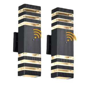 IP65 Outdoor Light Sensor Dusk to Dawn Wall Lamp Up and Down Light for Hotel Villa Exterior Mounted Garden Light ABS Porch Lamp