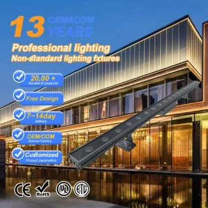 IP65 RGB LED Wall Washer 1m COB Linear Light Soft Strip Architectural Facade Outdoor Factory Customization OEM