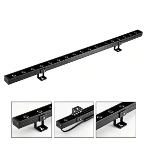 IP65 RGB LED Wall Washer Lamp Aluminum Shell Tempered Glass Outdoor DMX512 Control 18-36W Construction Project Lighting