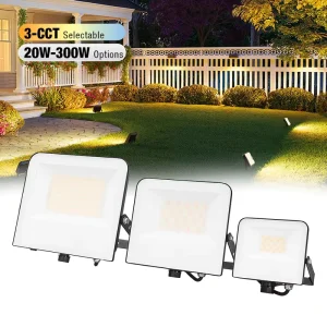 IP65 RGB&W Smart LED Flood Light 30 200W Trunnion Mount 360 Rotatable Lightweight Outdoor Garden Lawn Villa Lighting