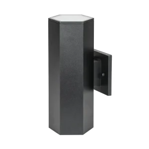 IP65 Rainproof Modern Aluminum Hexagonal Outdoor Wall Light Sconces LED Bulbs up and Down Exterior Wall Lamp for Entrance Garage