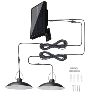 IP65 Rated 2 Heads Outdoor Solar LED Wall Light Waterproof Design with Remote Control Motion Sensor Lights for Garden