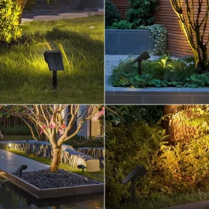 IP65 Rated Solar LED Lawn Light Aluminum High Brightness Outdoor Street Spotlight Light Sensor Control for Garden Decorative