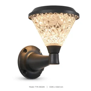 IP65 Solar ABS Outdoor Sconce Wall Lights Remote Control Dusk to Dawn 6500K Auto Outdoor Wall Lights Exterior Wall Mounted Porch