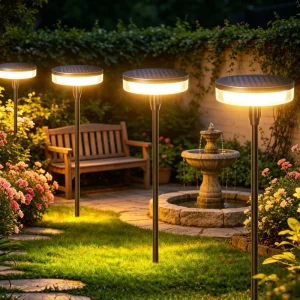 IP65 Solar Cylinder Swing Light Small Size 820mm Height 5W 0.9W LED 1000mAh Battery Warm White for Garden Patio Walkway