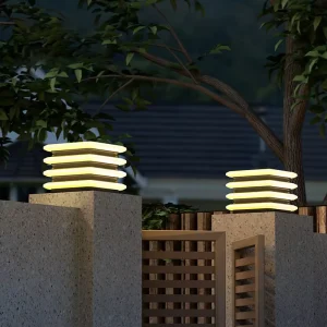 IP65 Solar Gate Pillar Lights Waterproof Square Post Lamp Outdoor Landscape Decoration